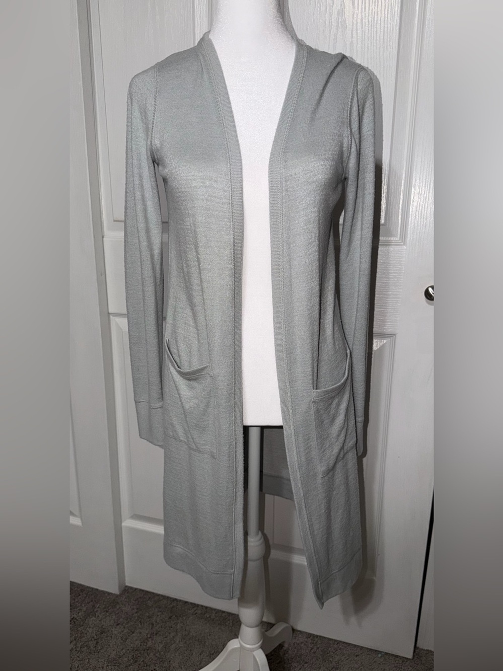 Abercrombie & Fitch Soft A&F Cozy Grey Hooded Duster Cardigan-XS